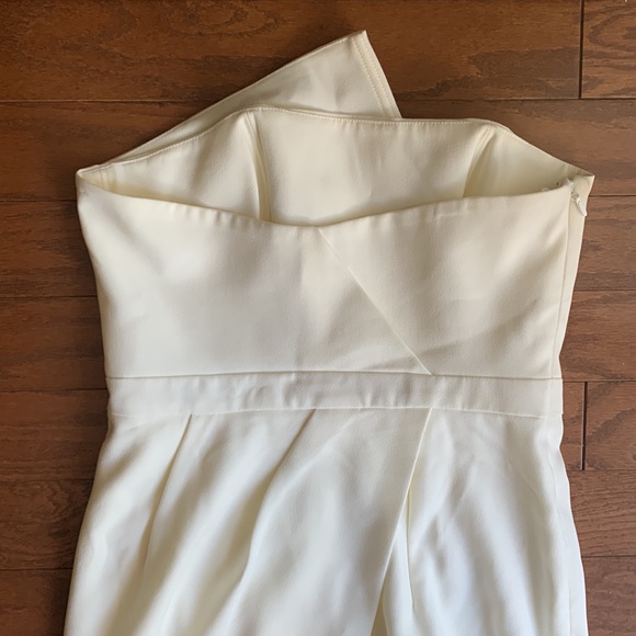 House of CB London Uma Mini Dress White Strapless Asymmetrical Dress Size Medium - Picture 10 of 15